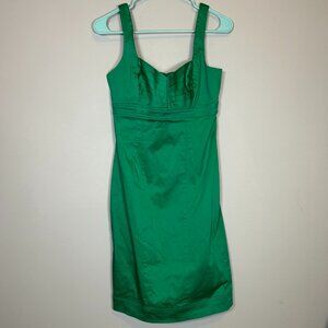 green knee-length dress